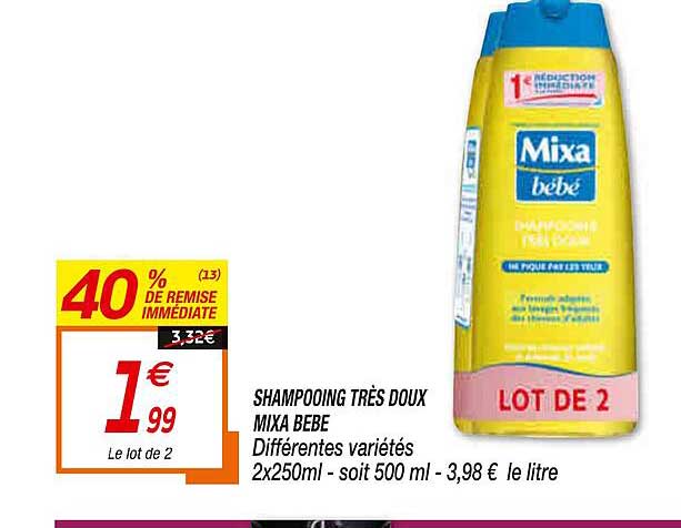 shampooing très doux mixa bébé