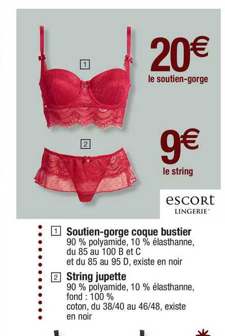 soutien-gorge coque bustier, string jupette