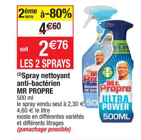 spray nettoyant anti-bactérien mr propre