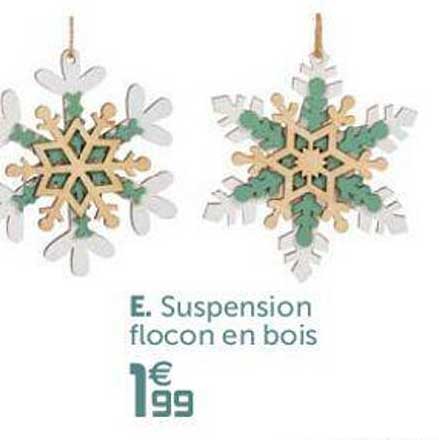 suspension flocon en bois