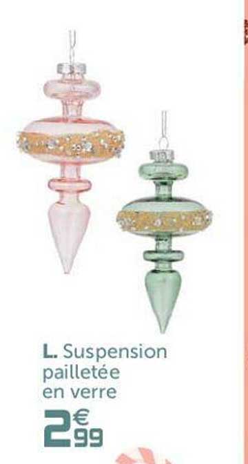 suspension pailletée en verre