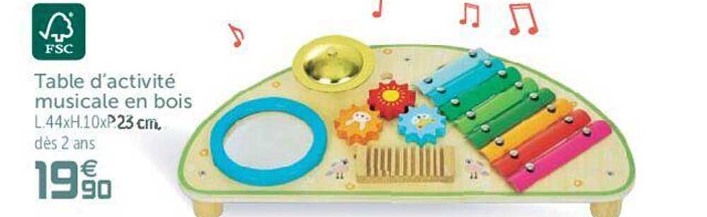 table d'activité musicale en bois