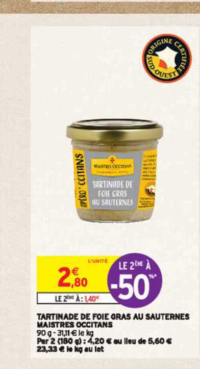 tartinade de foie gras au sauternes maistres occitans