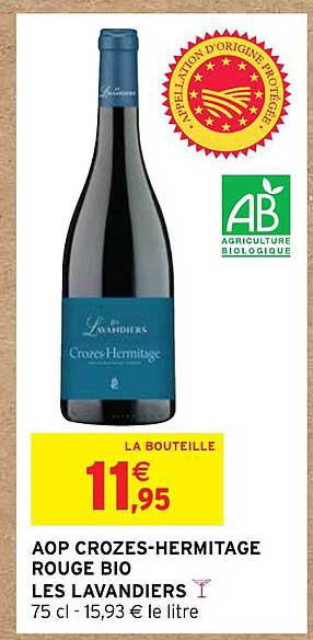 aop crozes-hermitage rouge bio les lavandiers