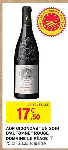 aop gigondas "un soir d'automne" rouge domaine le péage