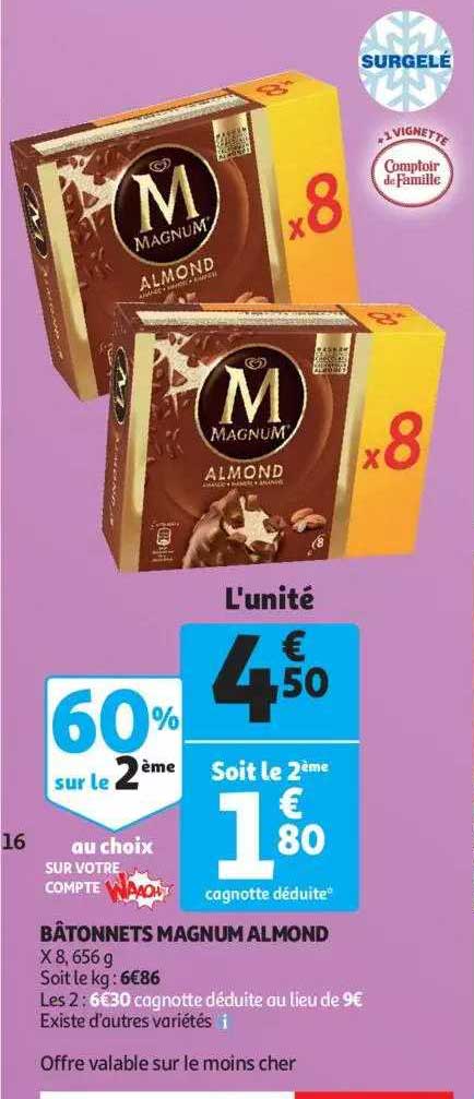bâtonnets magnum almond