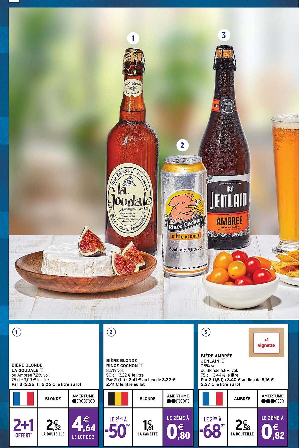 bière blonde la goudale, bière blonde rince cochon, bière ambrée jenlain