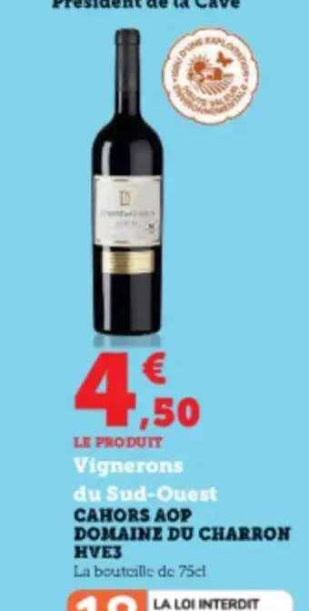 cahors aop domaine du charron hve3 vignerons du sud-ouest