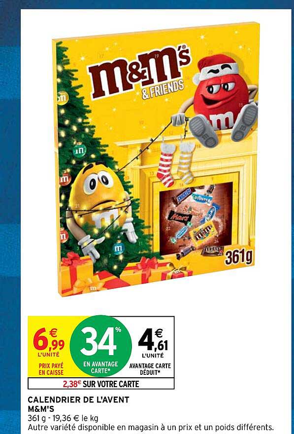 calendrier de l'avent m&m's