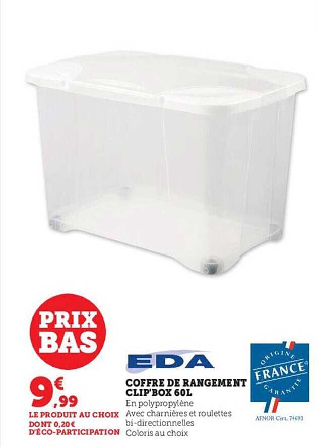 Coffre De Rangement Clip'box 60l Eda