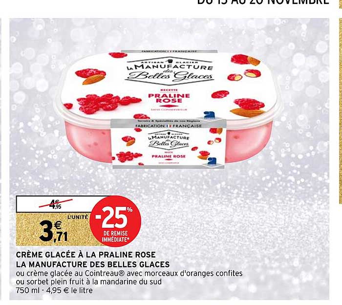 crème glacée à la praliné rose la manufacture des belles glaces