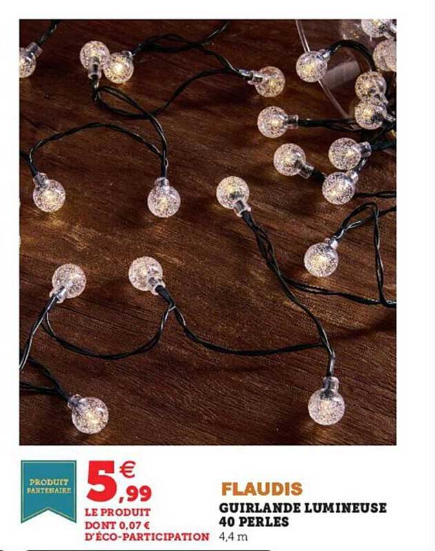 guirlande lumineuse 40 perles flaudis