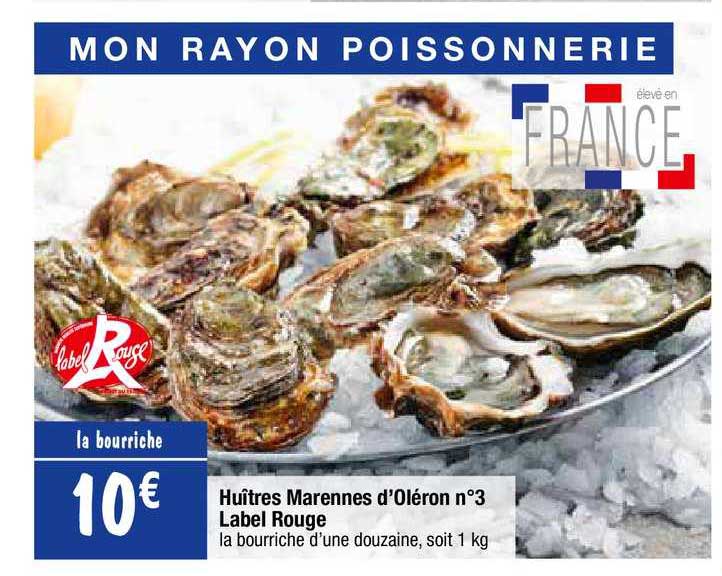 huîtres marennes d'oléron n°3 label rouge