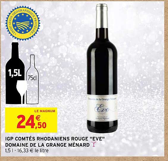 igp comtés rhodaniens rouge "eve" domaine de la grange ménard