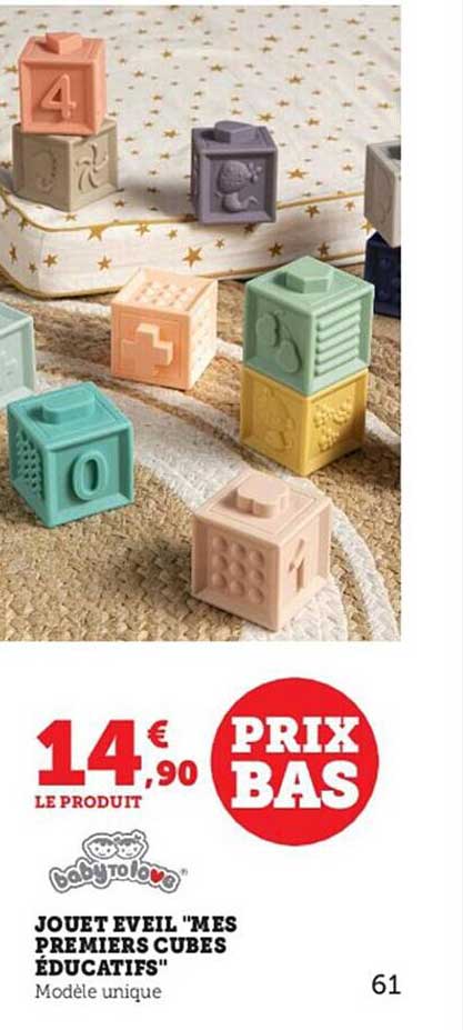 jouet éveil "mes premiers cubes éducatifs" baby to love