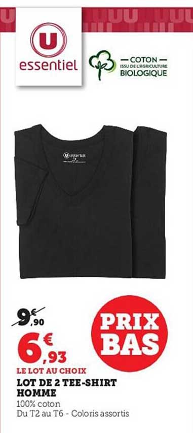 Lot De 2 Tee-shirt Homme U Essentiel