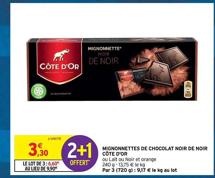 Mignonnettes De Chocolat Noir De Noir Côte D'or