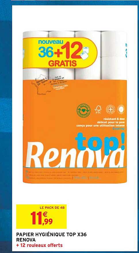 papier hygiénique top x36 renova