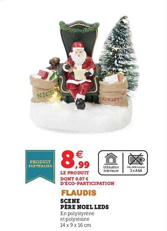 scène père noël led flaudis