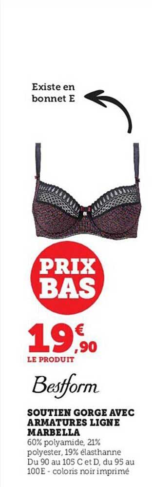 soutien gorge avec armatures ligne marbella bestform