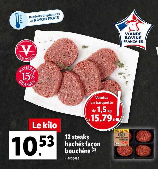 12 steaks hachés façon bouchère