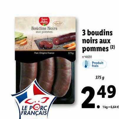3 boudins noirs aux pommes saint alby