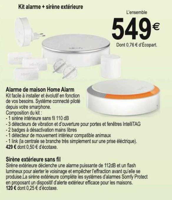 alarme de maison home alarm sirène extérieure sans fil