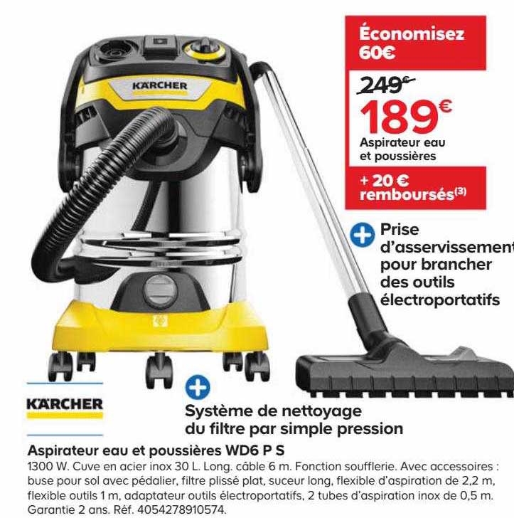 Aspirateur Eau Et Poussières Wd6 P S Kärcher