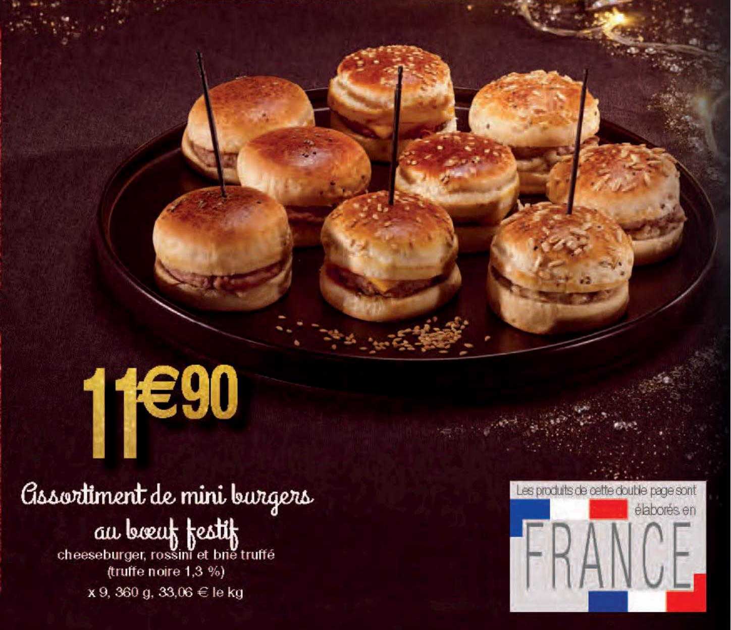 assortiment de mini burgers au bœuf festif
