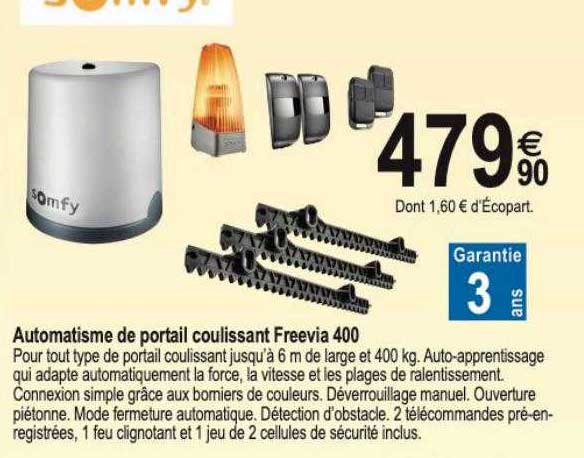 automatisme de portail coulissant freevia 400