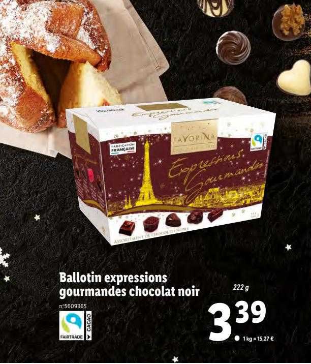 ballotin expressions gourmandes chocolat noir favorina
