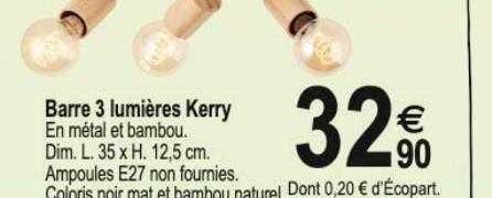 barre 3 lumières kerry