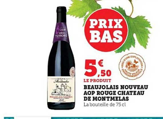 beaujolais nouveau aop rouge château de montmelas