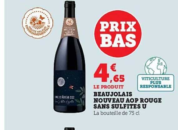 beaujolais nouveau aop rouge sans sulfites u