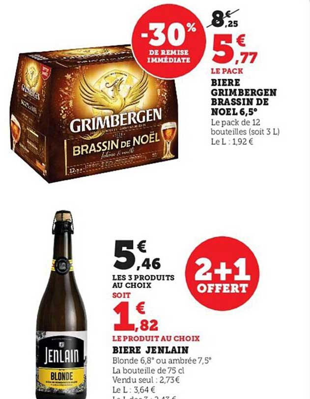 bière grimbergen brassin de noël 6,5°, bière jenlain