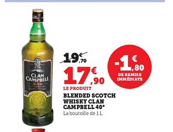 blended scotch whisky clan campbell 40°