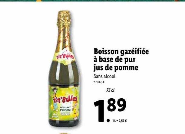 boisson gazéifiée à base de pur jus de pomme