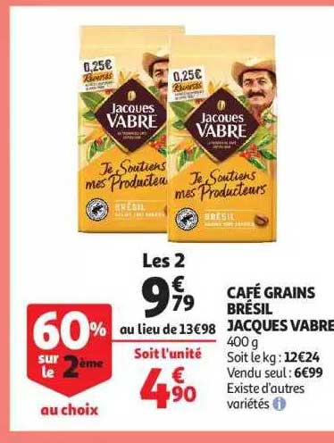 café grains brésil jacques vabre