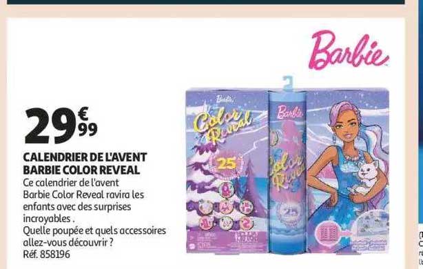 calendrier de l'avent barbie color reveal