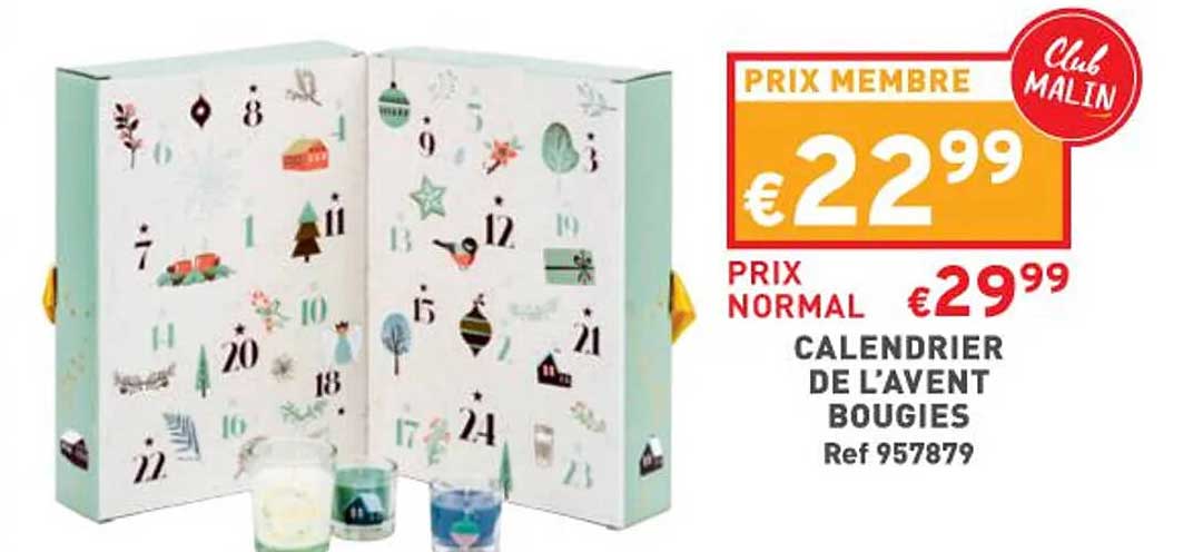 calendrier de l'avent bougies