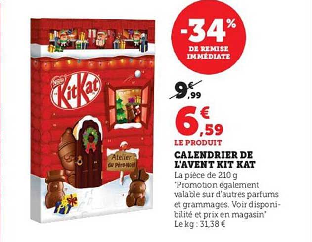 calendrier de l'avent kit kat