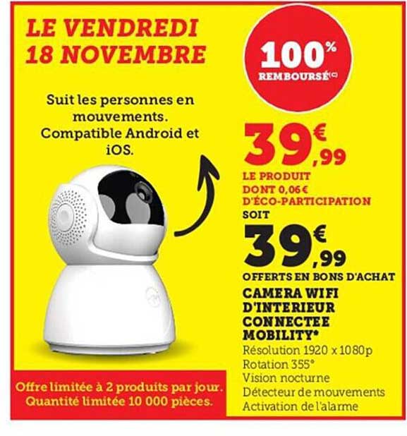 Caméra Wifi D'intérieur Connectée Mobilité