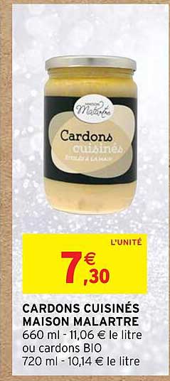 cardons cuisinés maison malartre