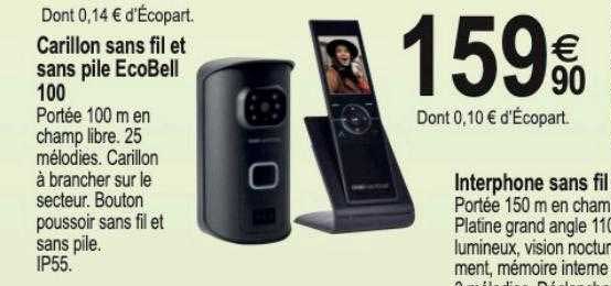 carillon sans fil et sans pile ecobell 100