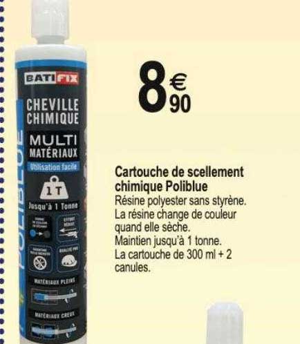 cartouche de scellement chimique poliblue batifix