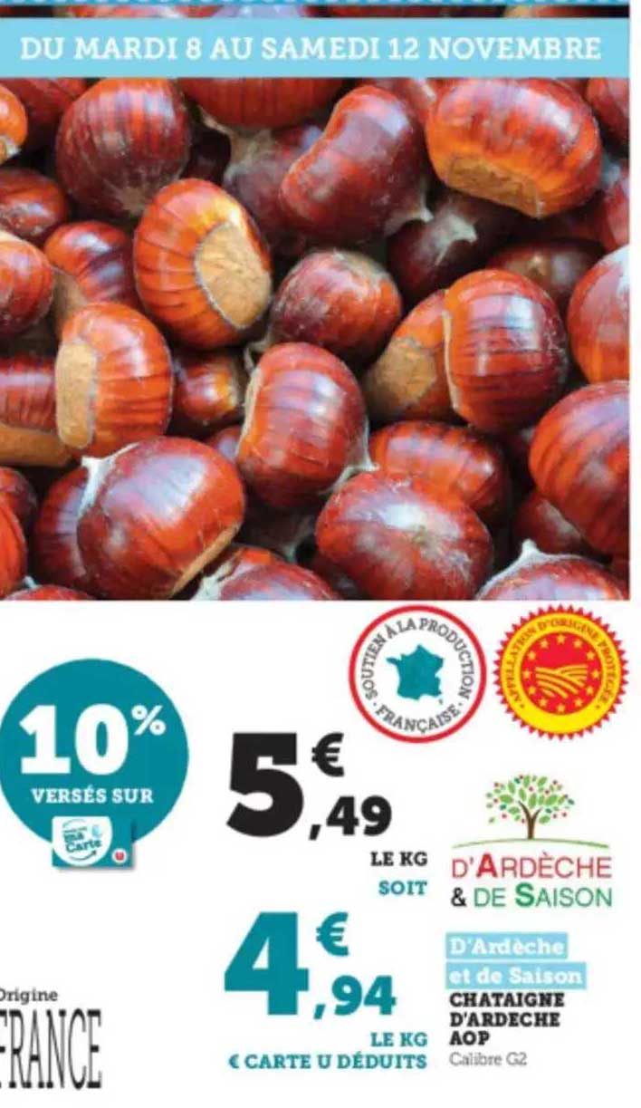 châtaigne d'ardèche aop
