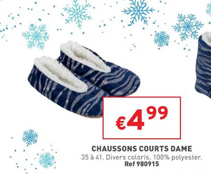 chaussons courts dame