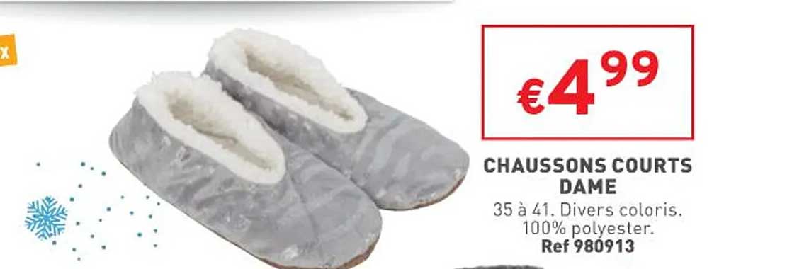 chaussons courts dame