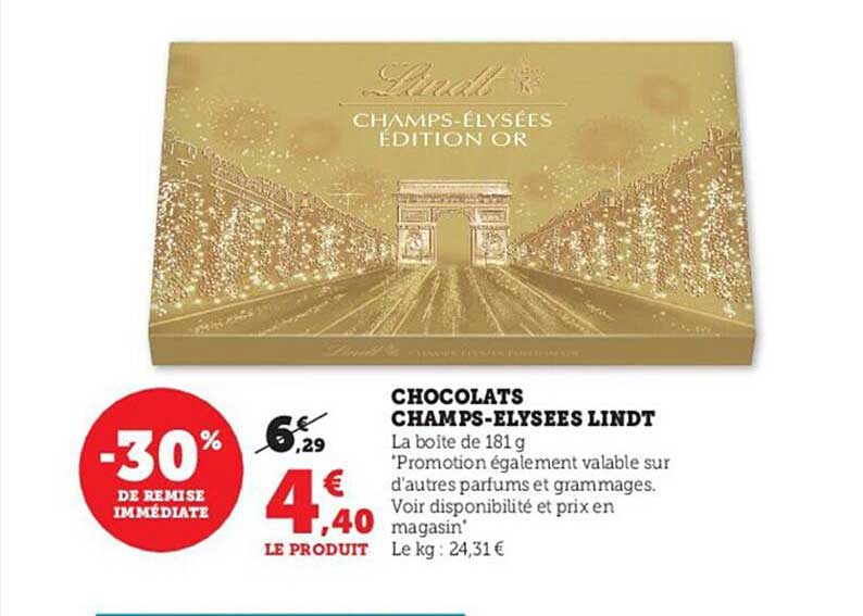 chocolats champs-élysées lindt