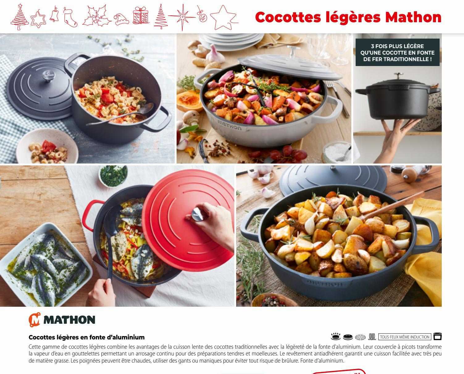 cocottes légères en fonte d'aluminium mathon